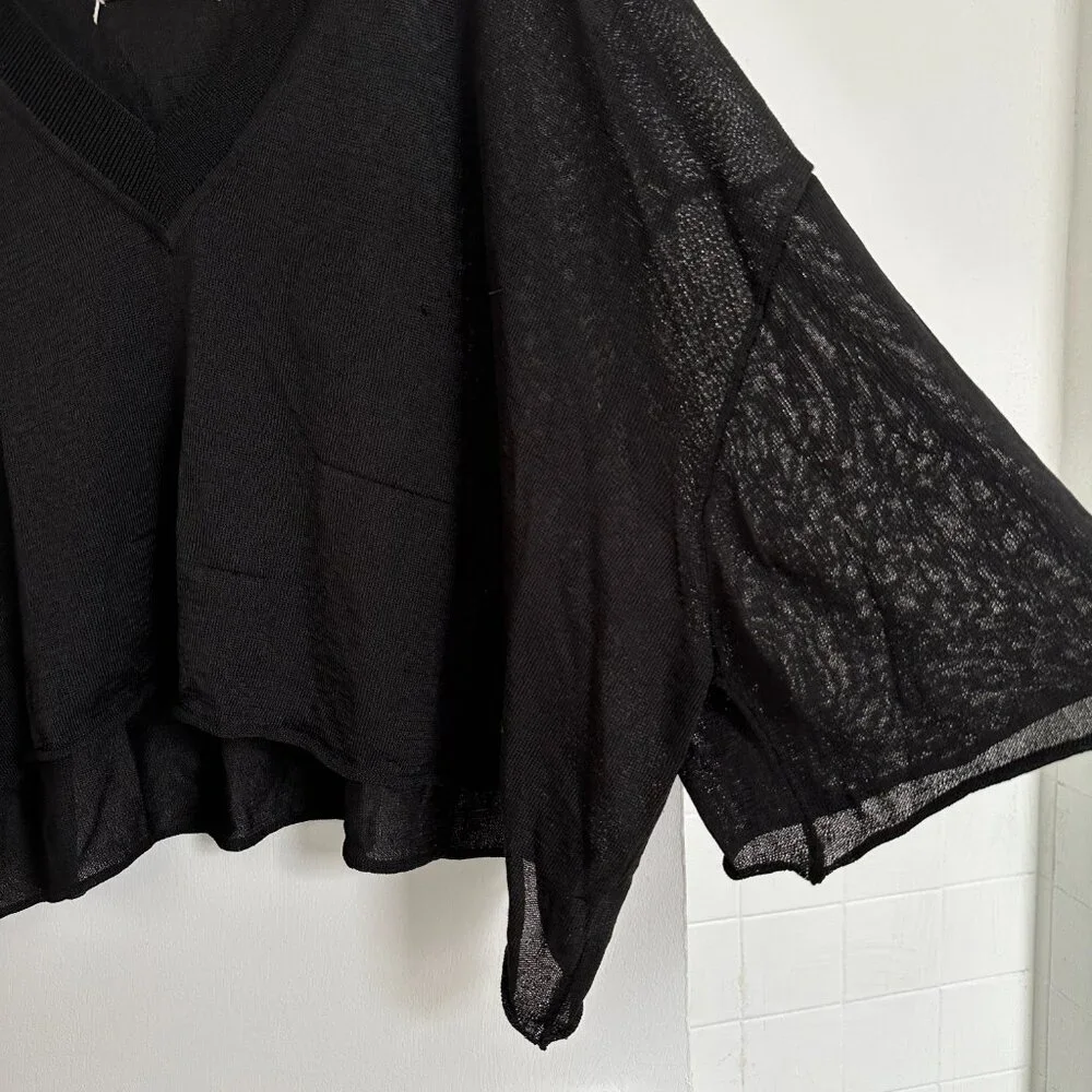 Great Martin Margiela black oversized cropped V neck sweater size S/M - Picture 6 of 11